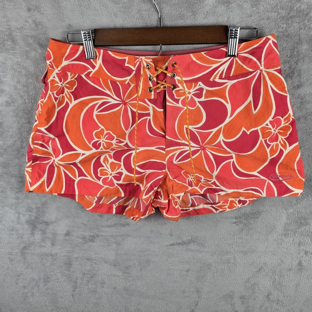 Pataloha Women Trunks Orange  Floral Design  Patagonia Size 9